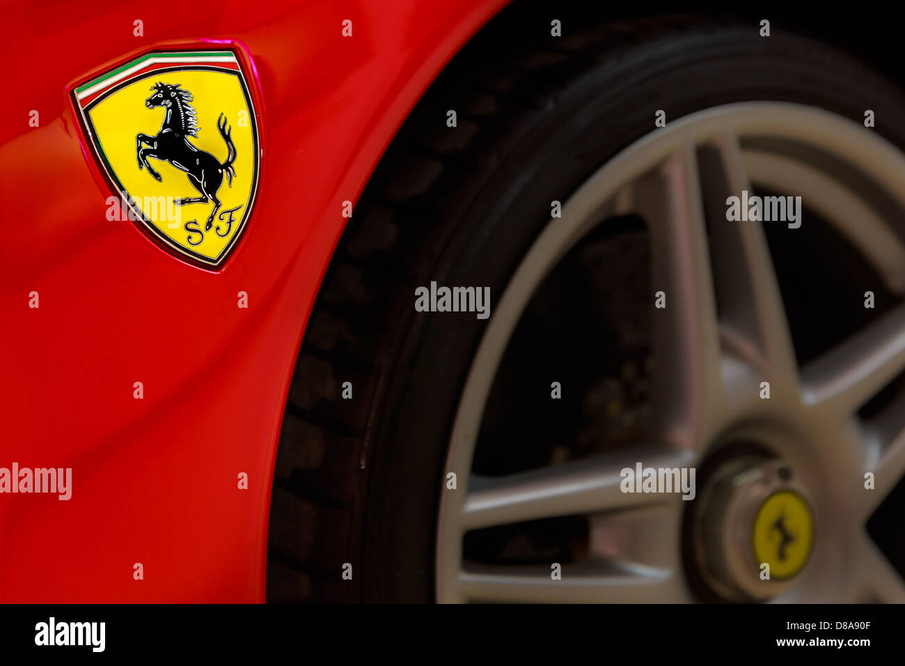 Ferrari logo - Cavallino rampante, Moranello, Italy Stock Photo