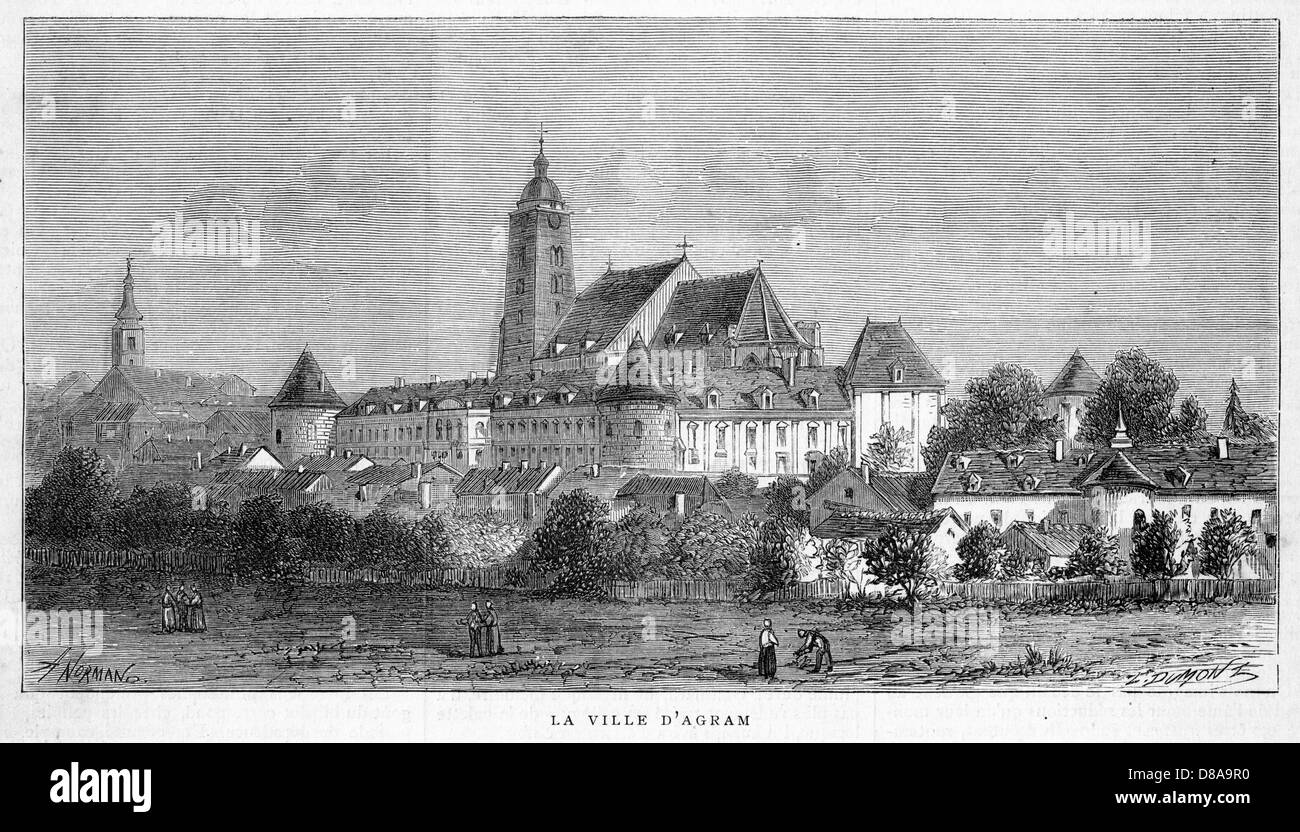 Zagreb cathedral view Black and White Stock Photos & Images Alamy