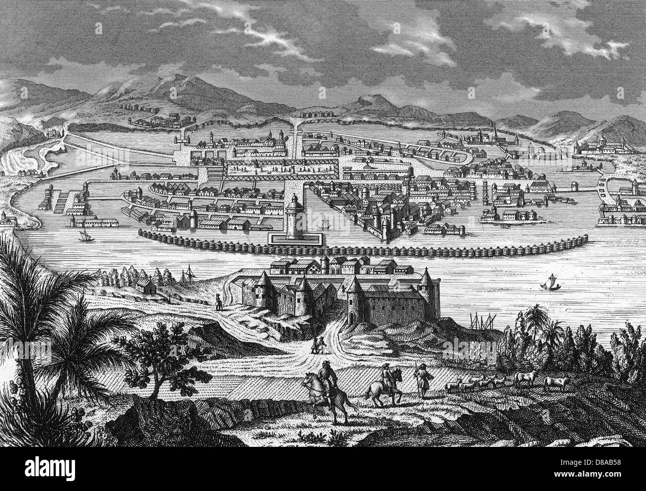 MEXICO CITY IN 1519 Stock Photo
