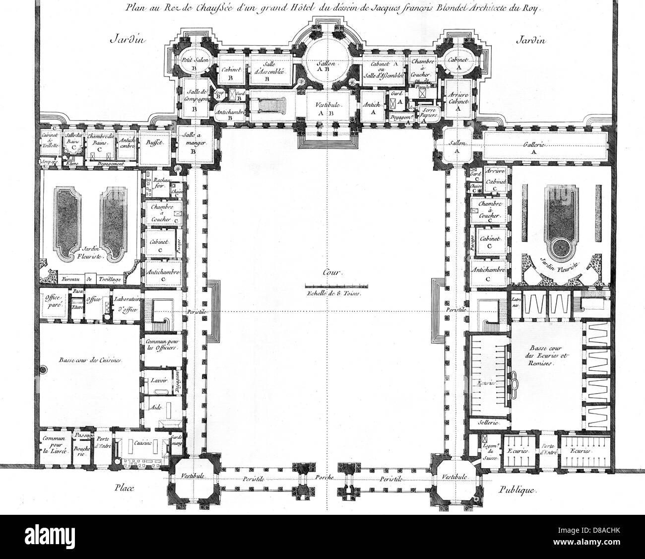 18TH C FRENCH HOTEL PLAN Stock Photo