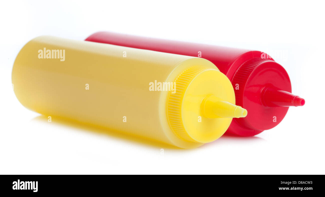 A mayonnaise and tomato ketchup bottles isolated on white background Stock Photo Alamy