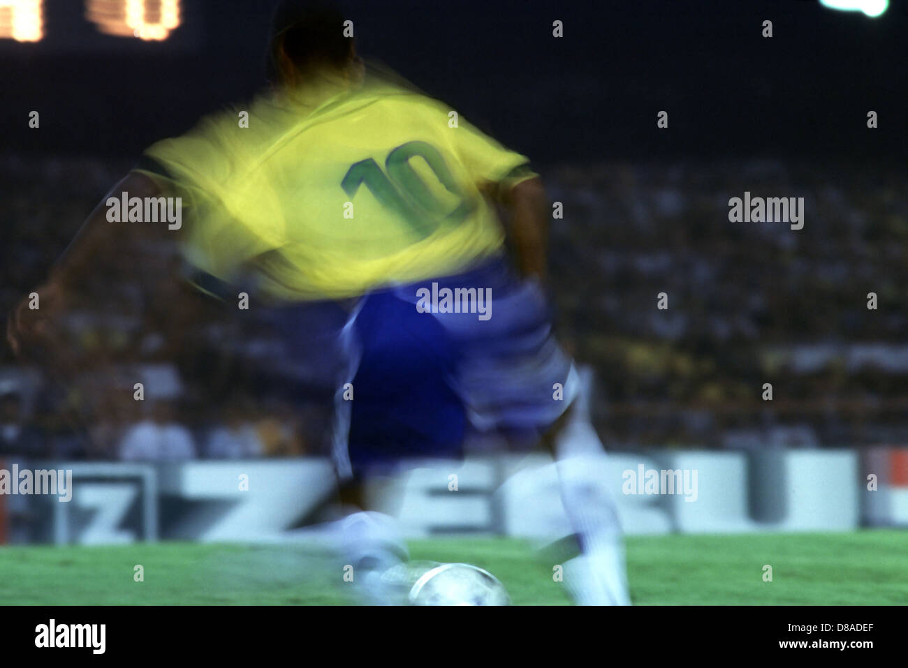 Brazil national football team playing in Maracana stadium, Rio de Janeiro, Brazil. Shirt number10 immortalized by Pele. Stock Photo