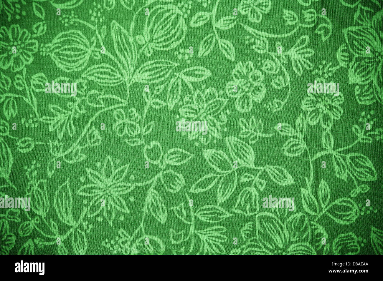 Green Fabric With Floral Pattern Texture Stock Photo Alamy