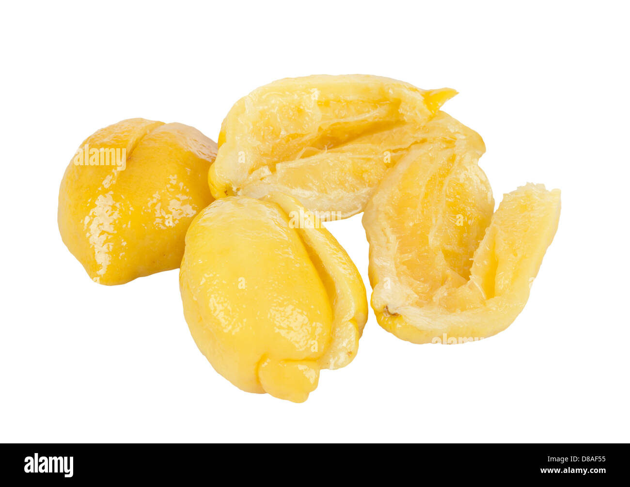 Confit lemon on white background Stock Photo - Alamy