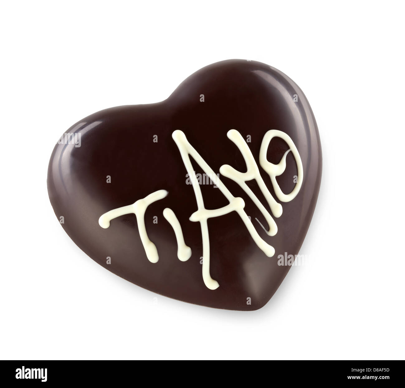 Chocolate heart with the word I LOVE YOU in italian Stock Photo