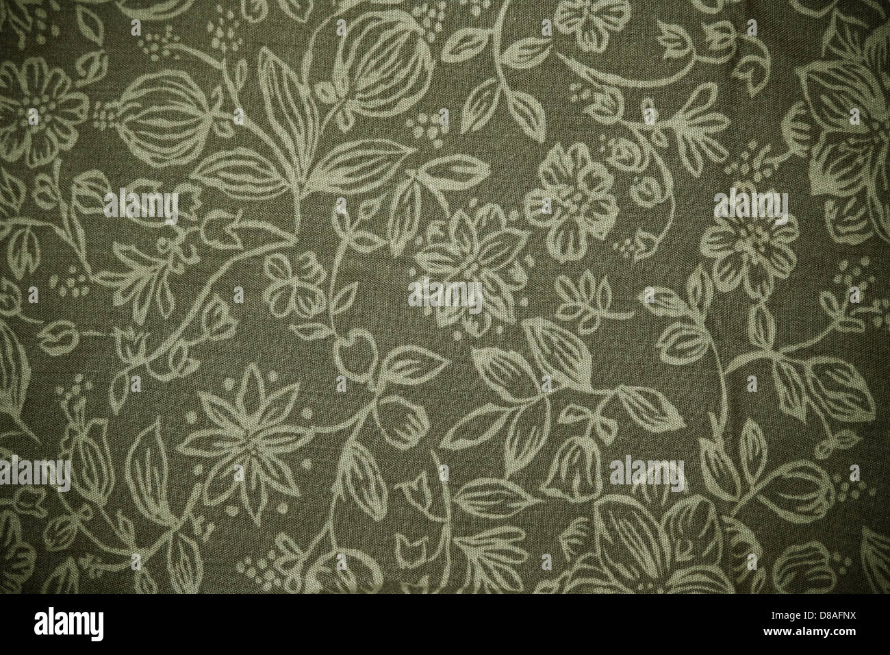 olive green fabric with floral pattern texture Stock Photo - Alamy