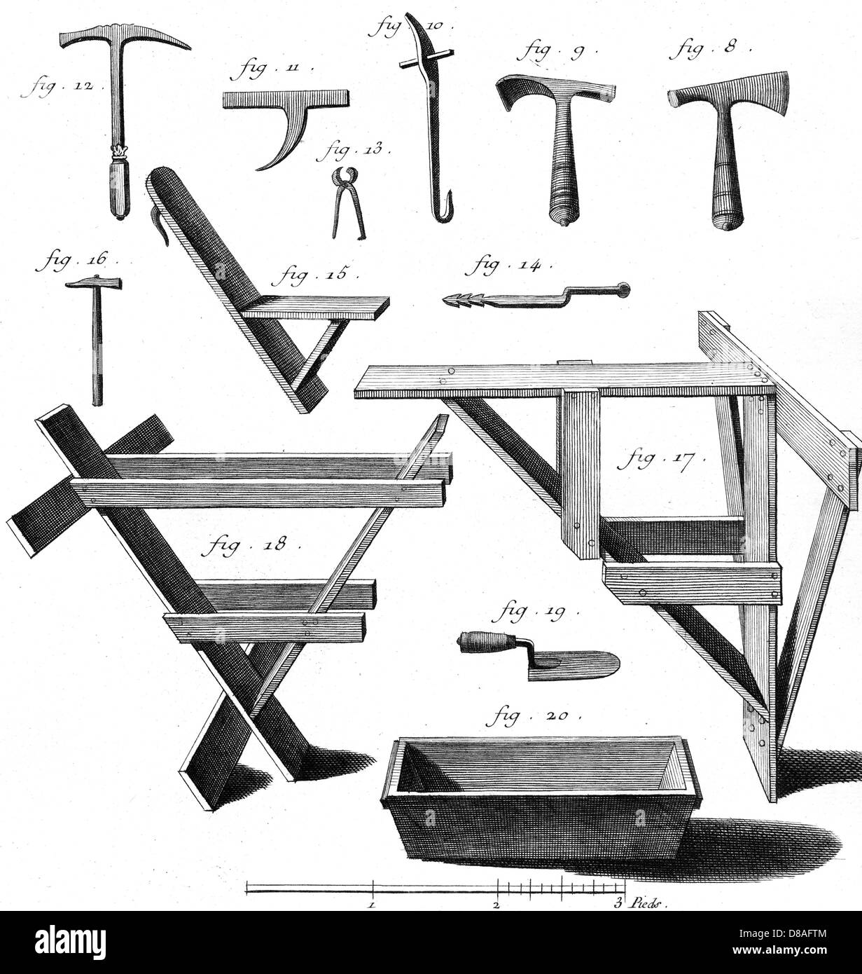 TILING A ROOF, TOOLS Stock Photo Alamy