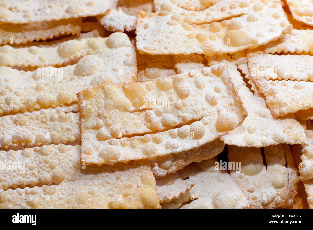 Chiacchiere or frappe italian cake on table Stock Photo