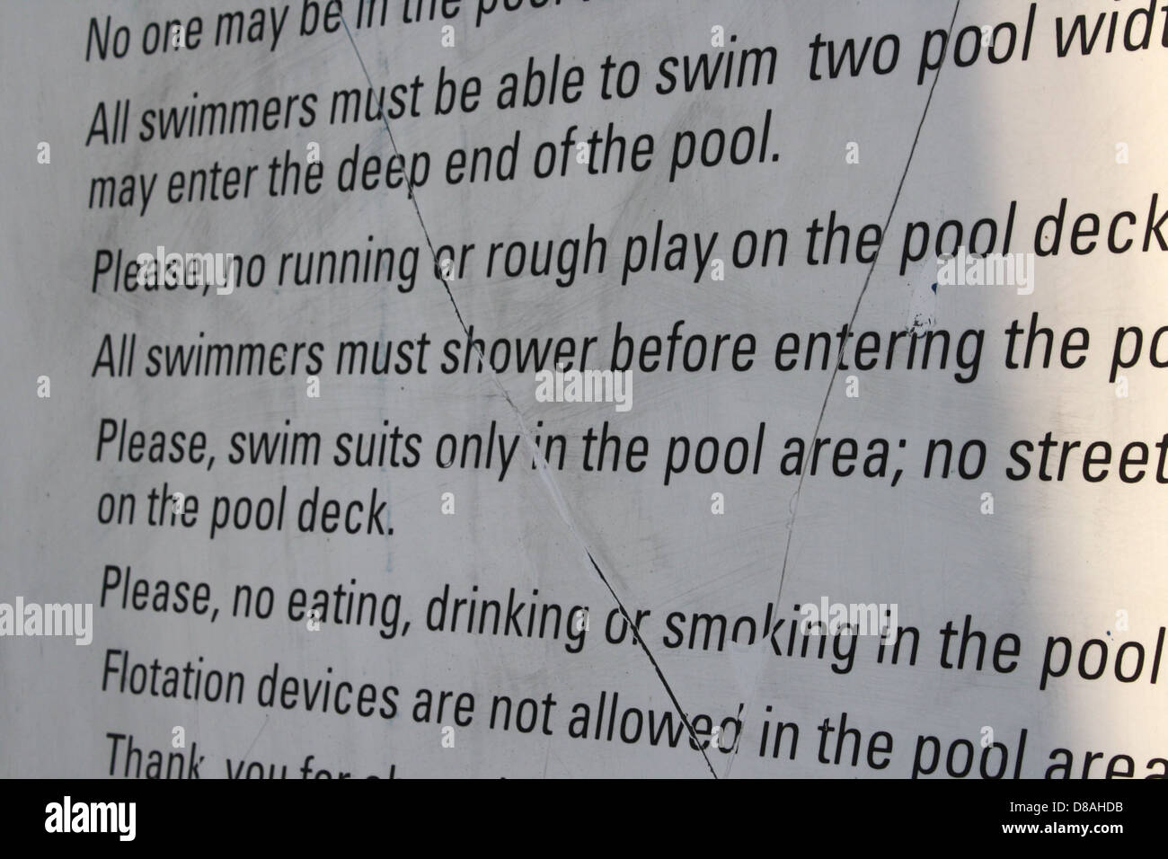 Swimming pool rules hires stock photography and images Alamy