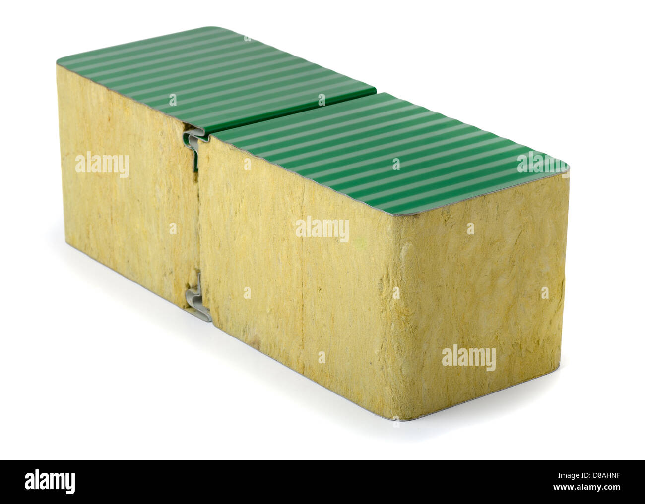 Aluminium composite panel with mineral wool core Stock Photo