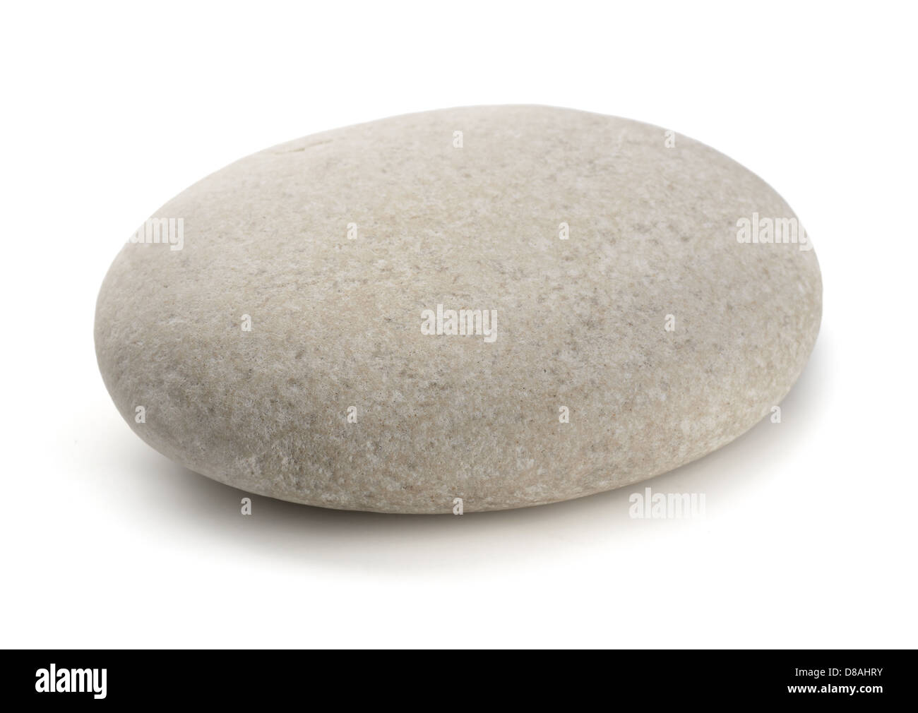 Single grey pebble isolated on white Stock Photo