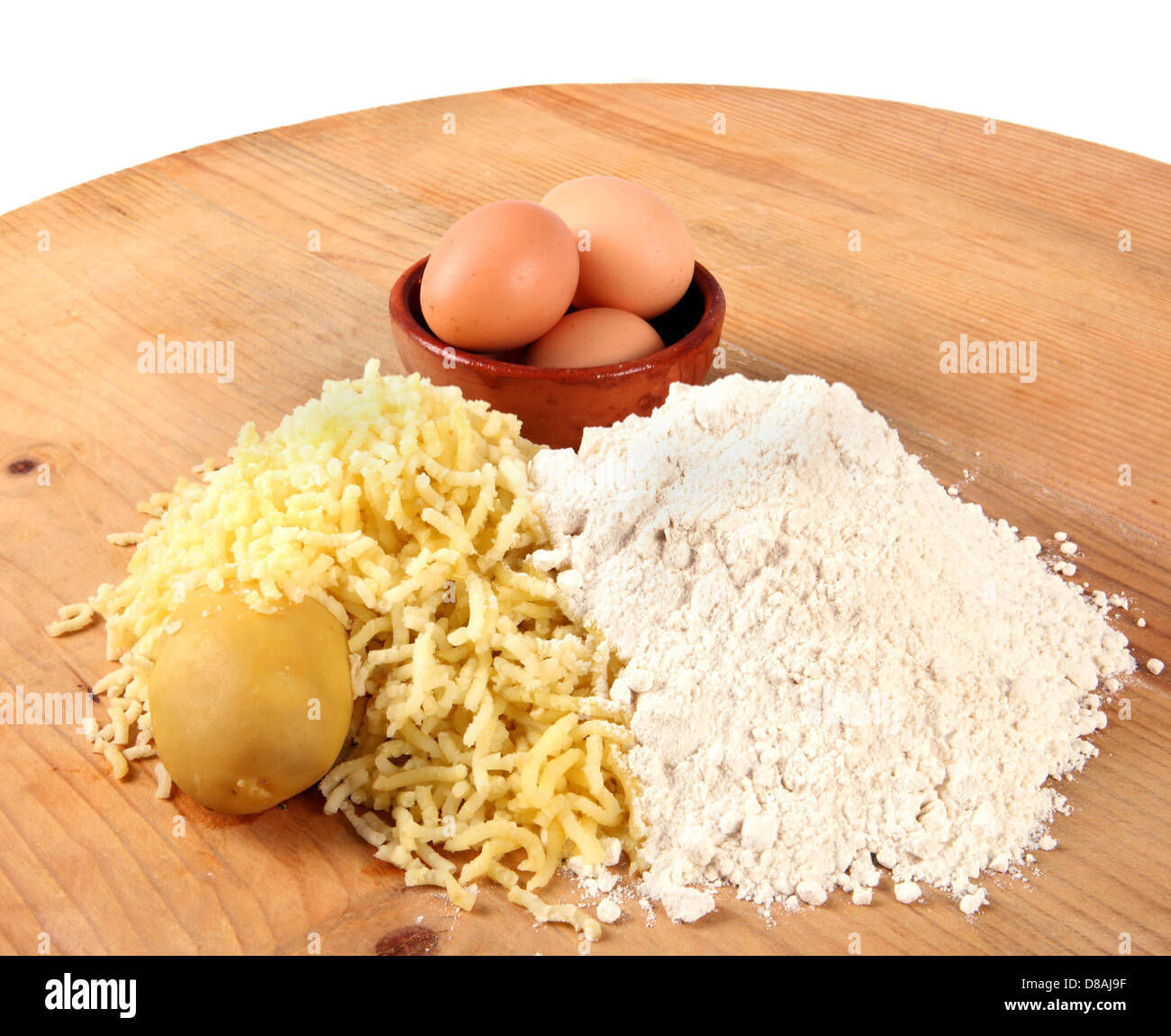 Gnocchi ingredients on wooden table Stock Photo Alamy