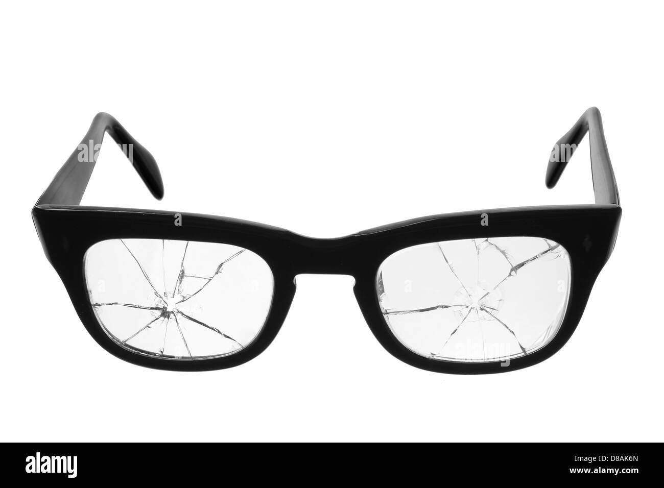 Eyeglasses with Broken Lens Stock Photo