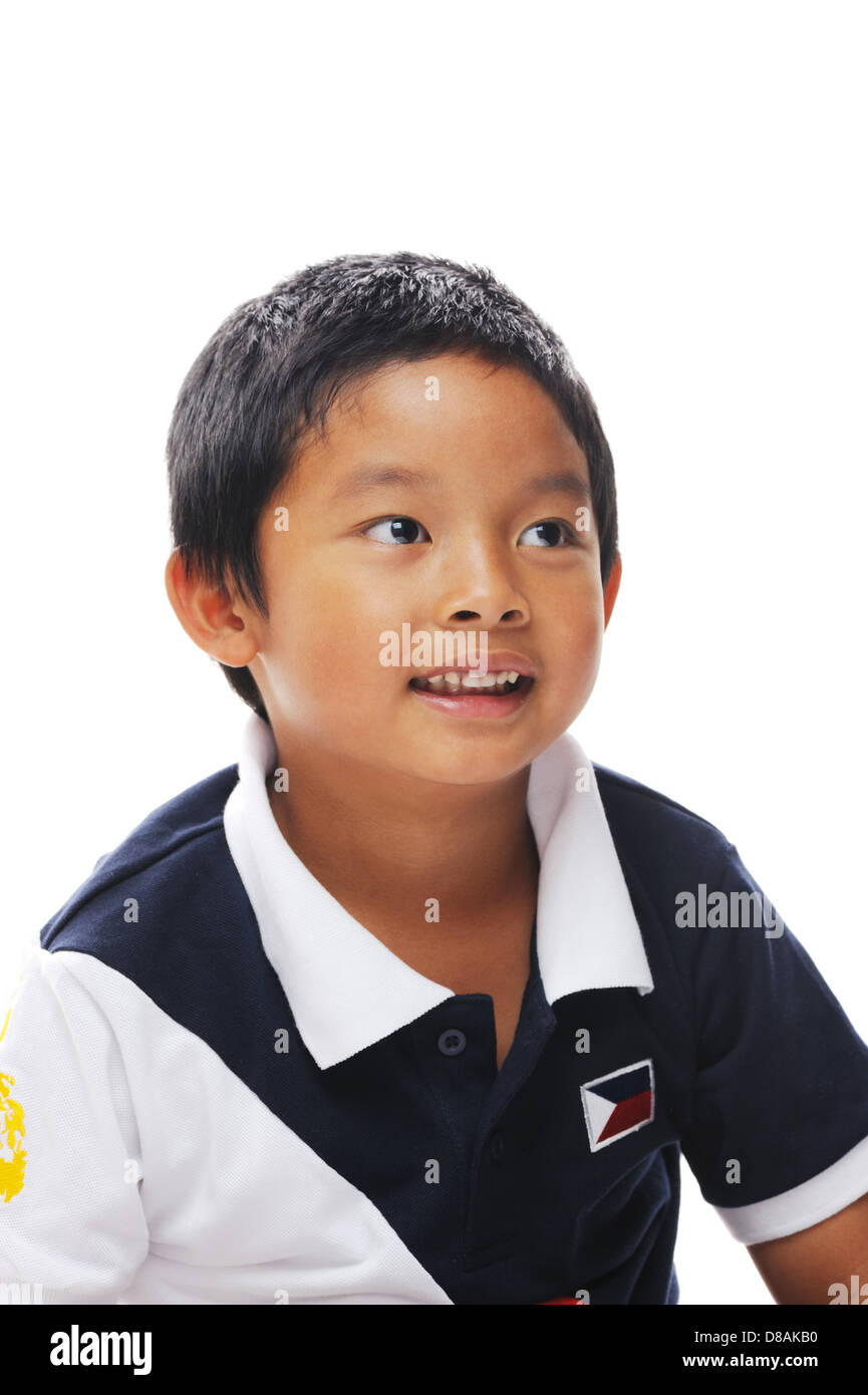 Asian boy wearing philippines flag on shirt Stock Photo - Alamy
