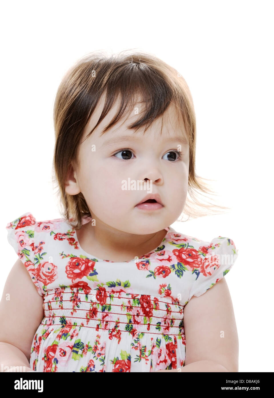 Young infant girl closeup portrait Stock Photo