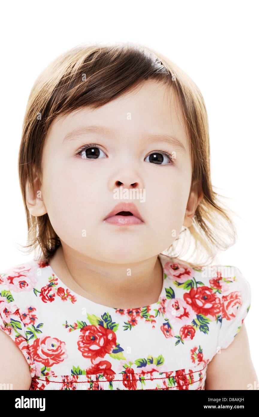 Closeup portrait of young mixed race girl Stock Photo