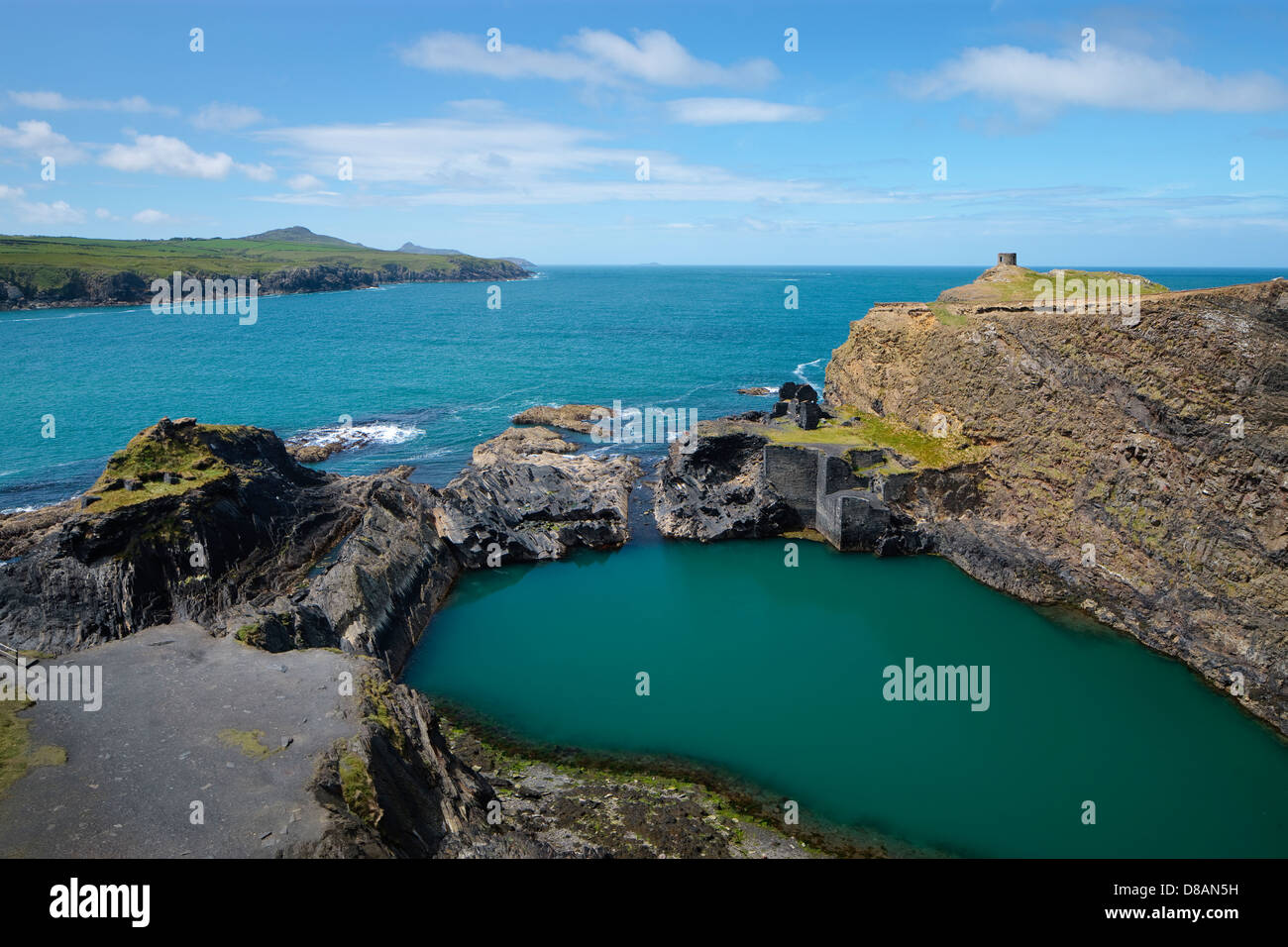 Blue Lagoon Abereiddy Saint Davids Pembrokeshire Wales Stock Photo Alamy