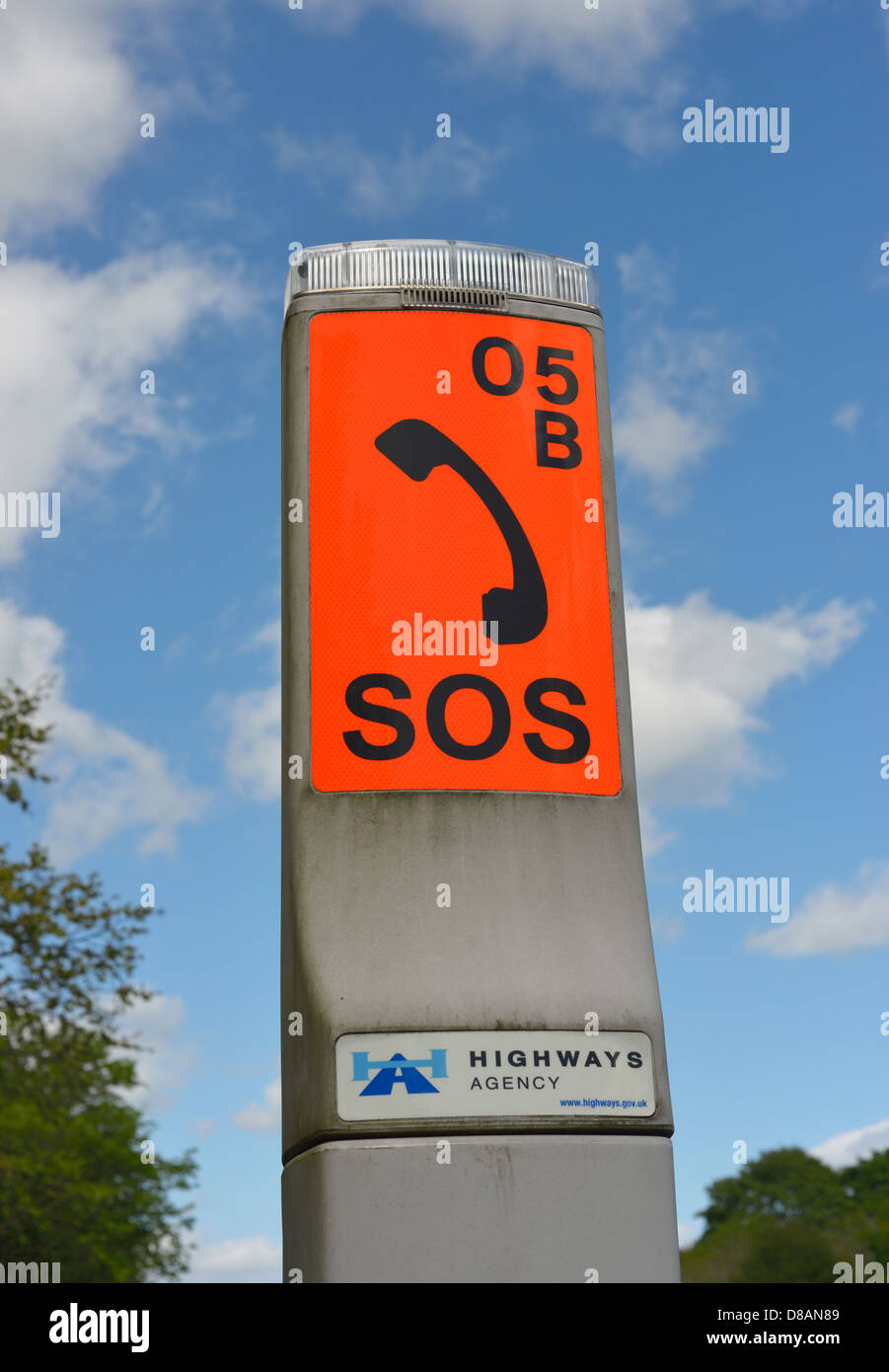 Highways Agency emergency telephone. Stock Photo