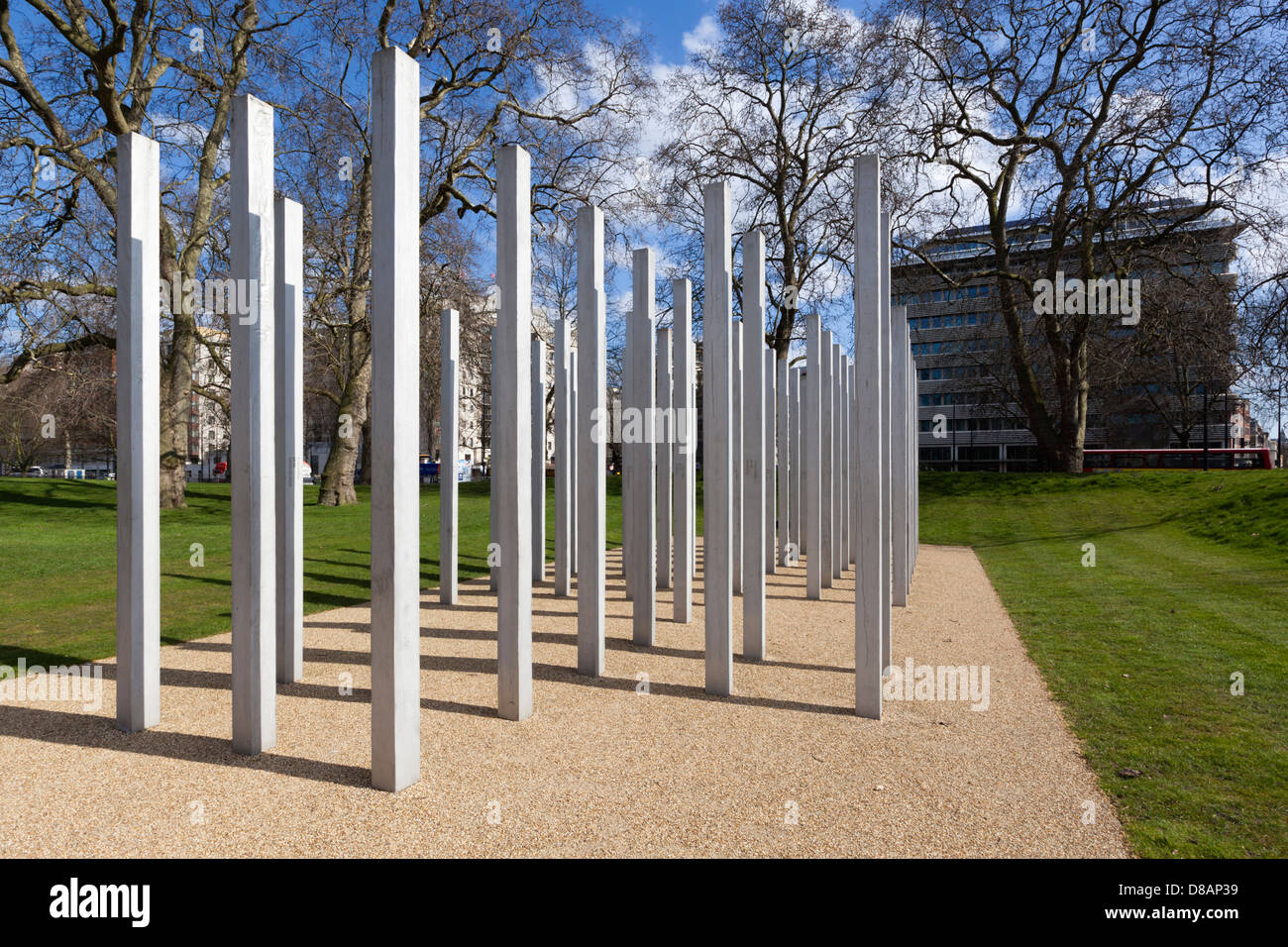 Memorial to 52 victims of the 7th July 2005 London terrorist bombing Stock Photo