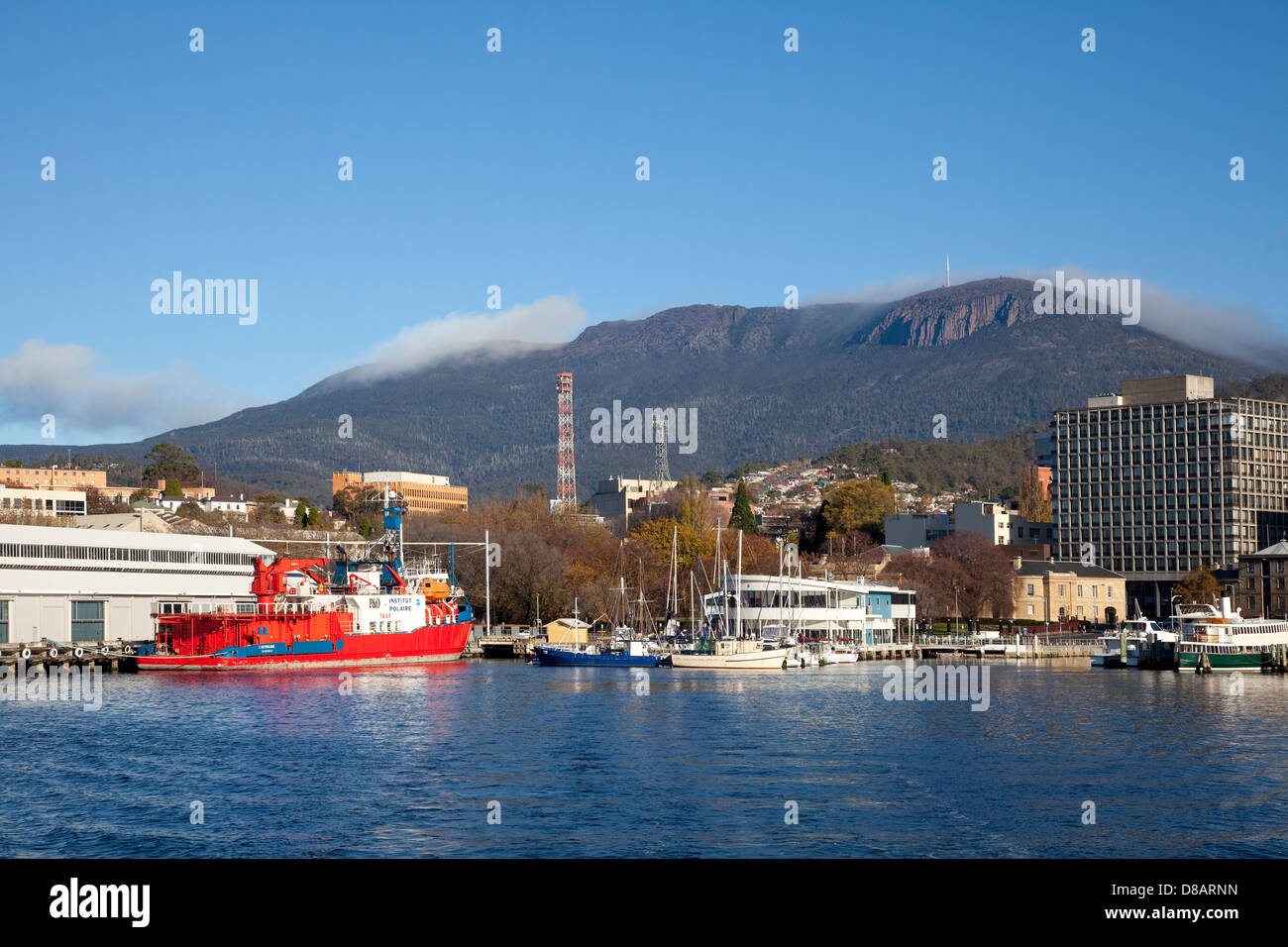 Mt Wellington from the harbour, Hobart, Tasmania Stock Photo Alamy