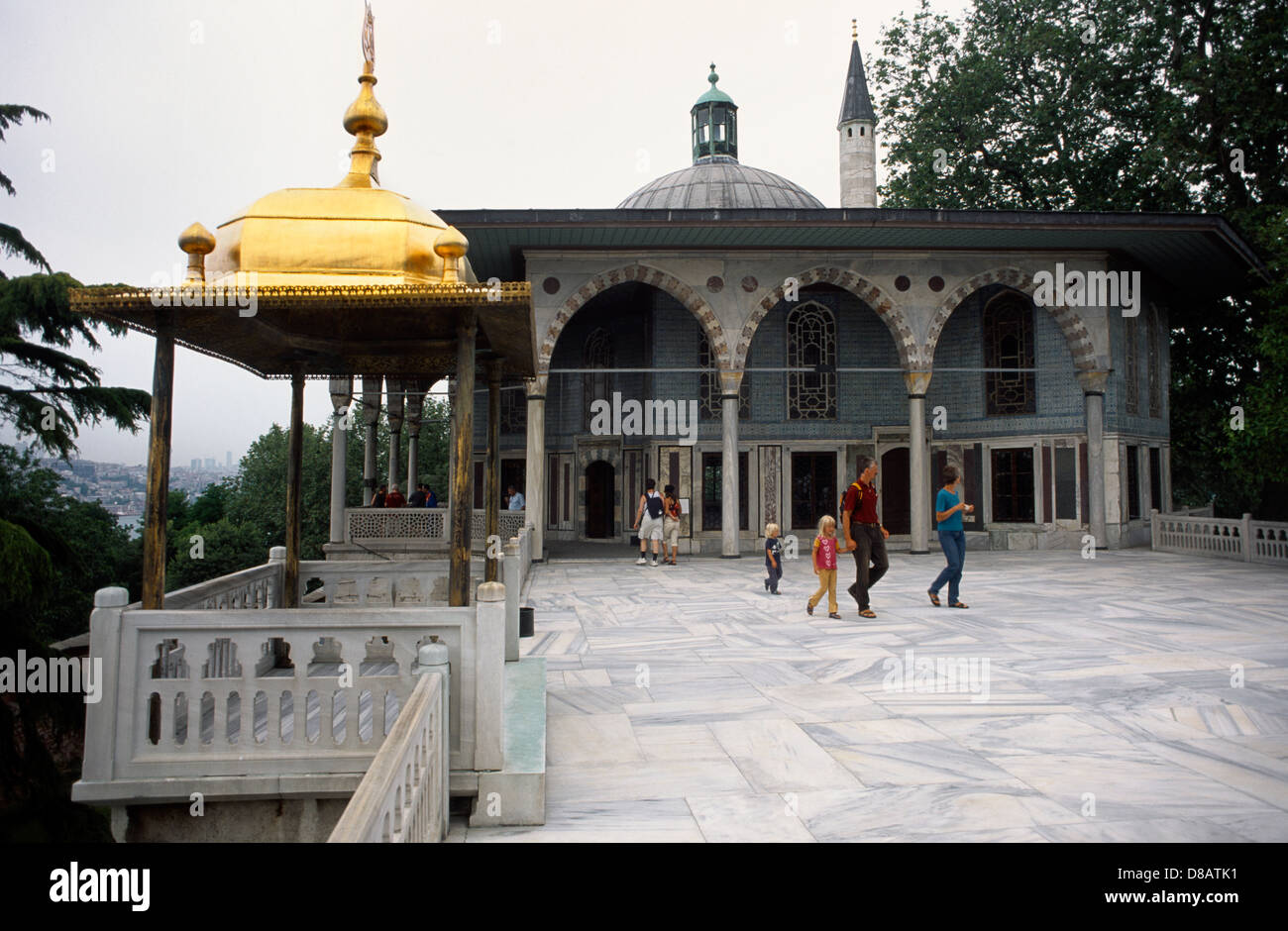 Istanbul Turkey Topkapi Palace Museum Fourth Courtyard Gilt Bronze Iftar Pergola and Baghdad Pavilion Stock Photo