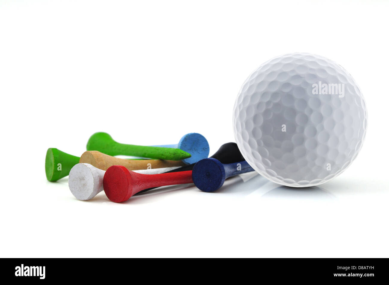 golf ball and tee Stock Photo