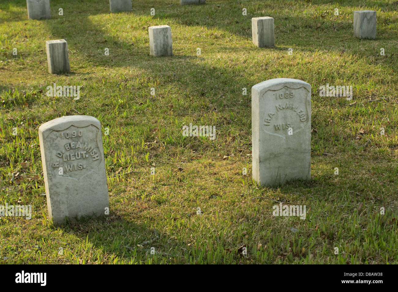 Wisconsin soldiers' headstones amid other Union graves, National