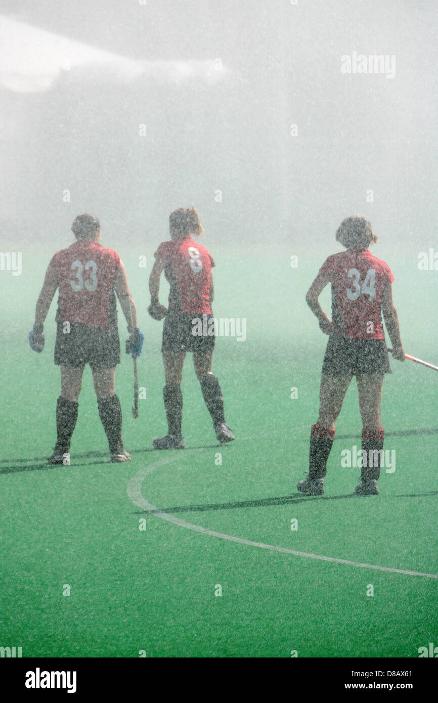International Masters Hockey players taking part in the Word Cup held at Canterbury in the UK in 2012. Stock Photo