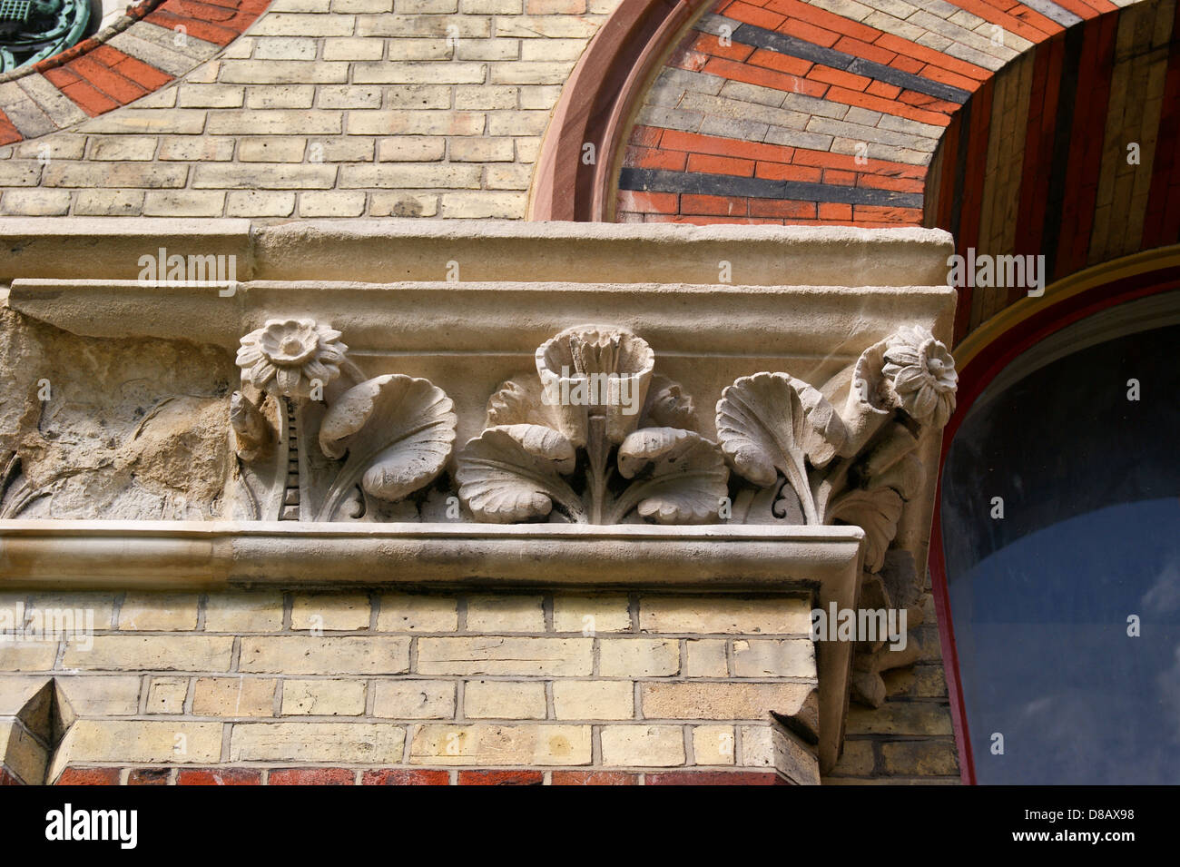 Architectural detail, Abbey Mills sewage pumping station 1868 by Joseph Bazalgette and Edmund Cooper, Stratford, London, England Stock Photo