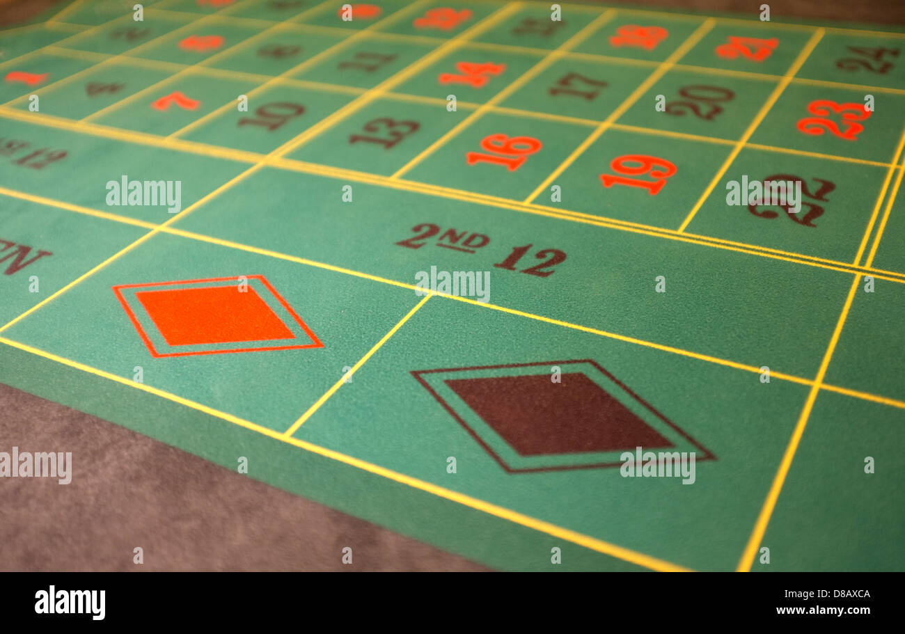 Roulette table in a casino Stock Photo Alamy