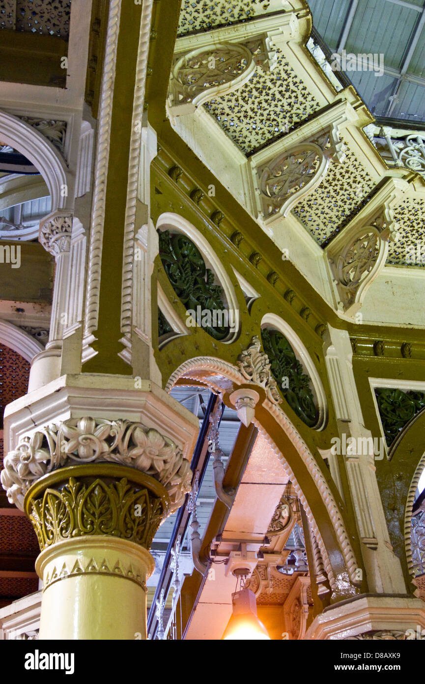 Cast iron interior detail of Abbey Mills sewage pumping station 1868 by Bazalgette, Driver and Cooper, Stratford, London, England Stock Photo