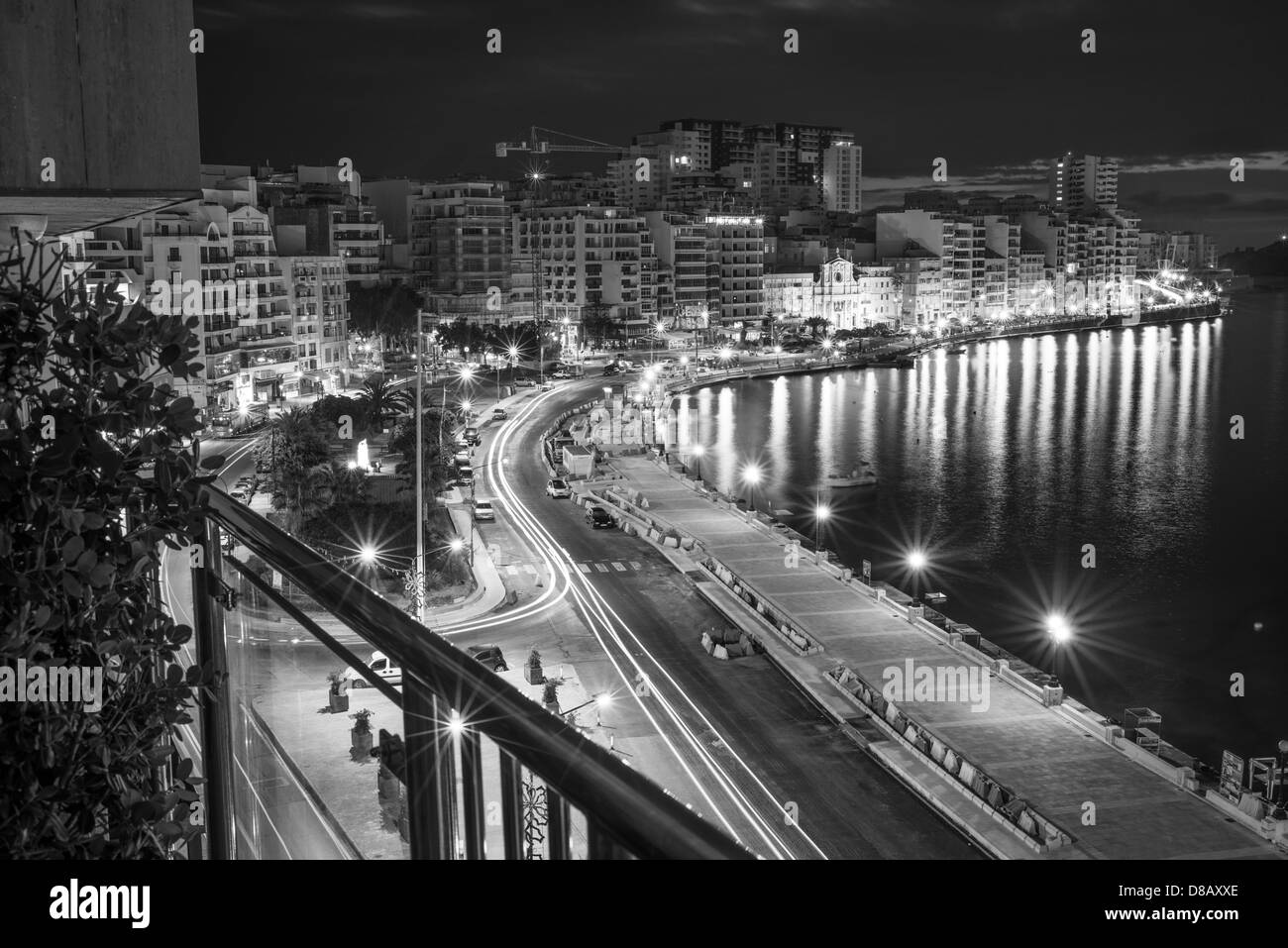 Sliema Malta at night Stock Photo Alamy