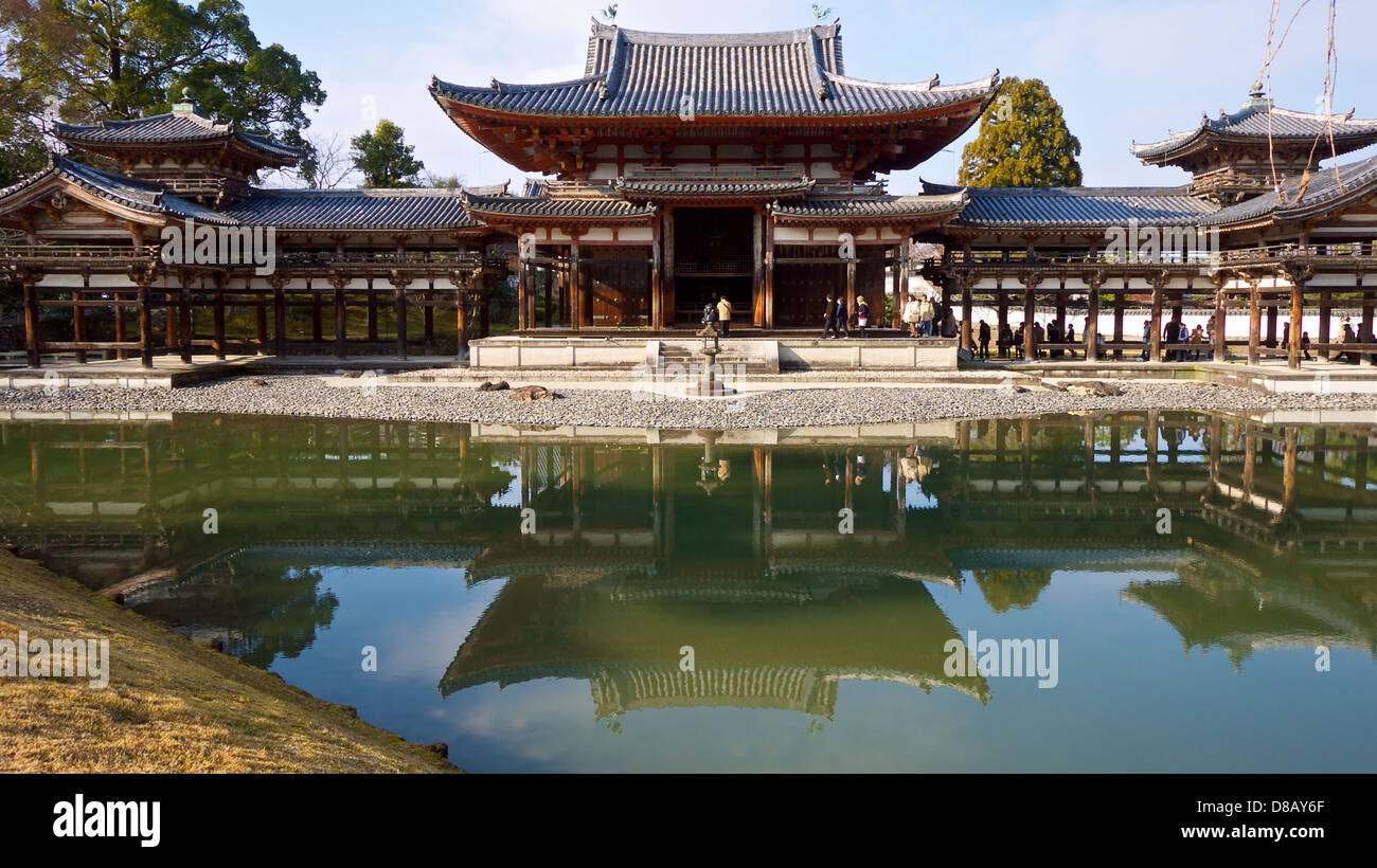 Phoenix Hall of Byodo-in in Uji Kyoto on a cold winter morning Stock Photo