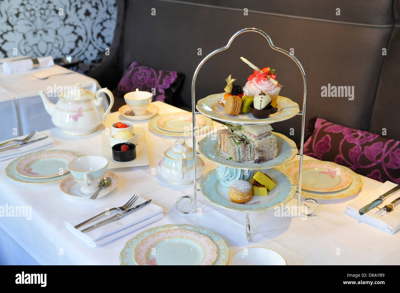 Afternoon Tea at The Mandeville Hotel, London, England Stock Photo