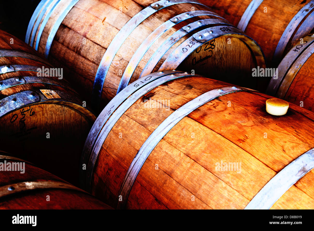 Wooden wine barrels Stock Photo Alamy