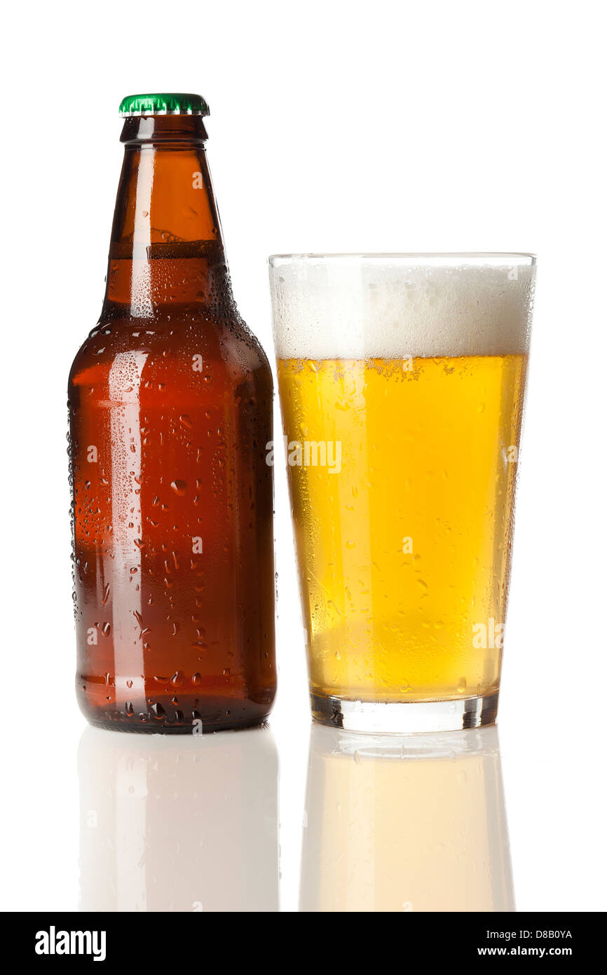 Refreshing Ice Cold Beer against a background Stock Photo Alamy