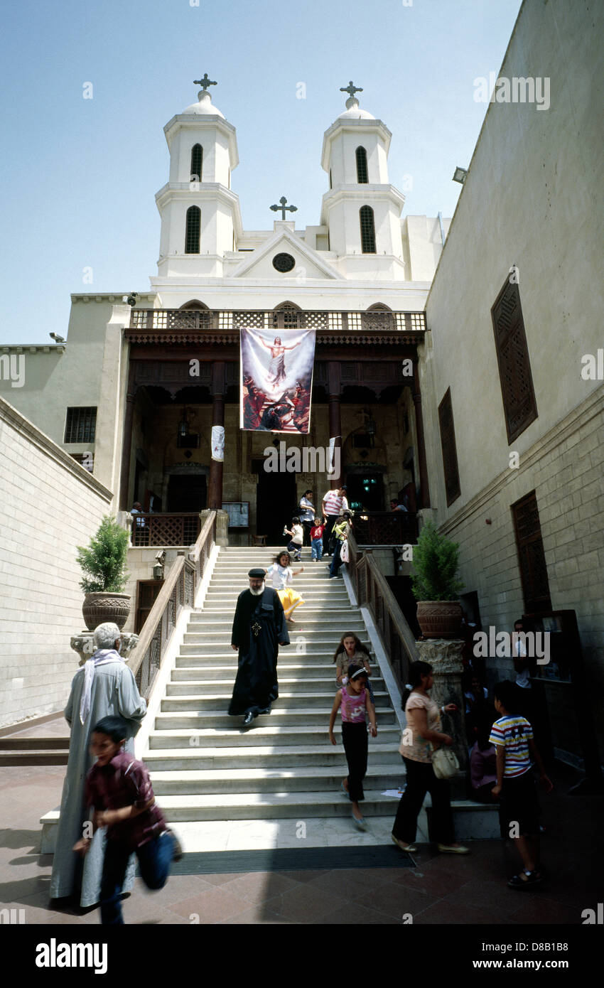 Saint Virgin Mary's Coptic Orthodox Church or simply The Hanging Church (El Muallaqa) in Coptic Cairo. Stock Photo
