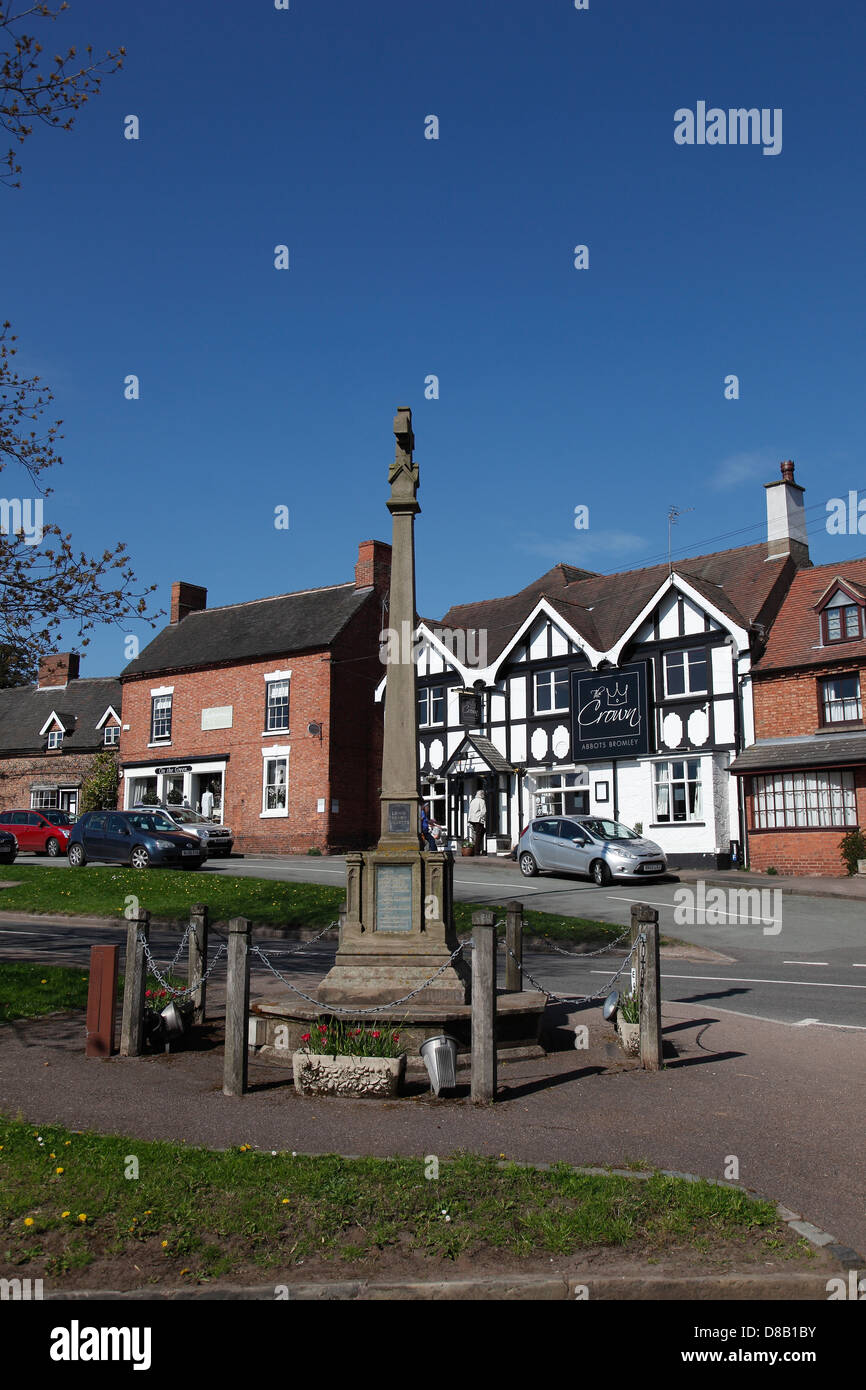 War memorial on The Green Abbots Bromley Staffordshire England Stock Photo