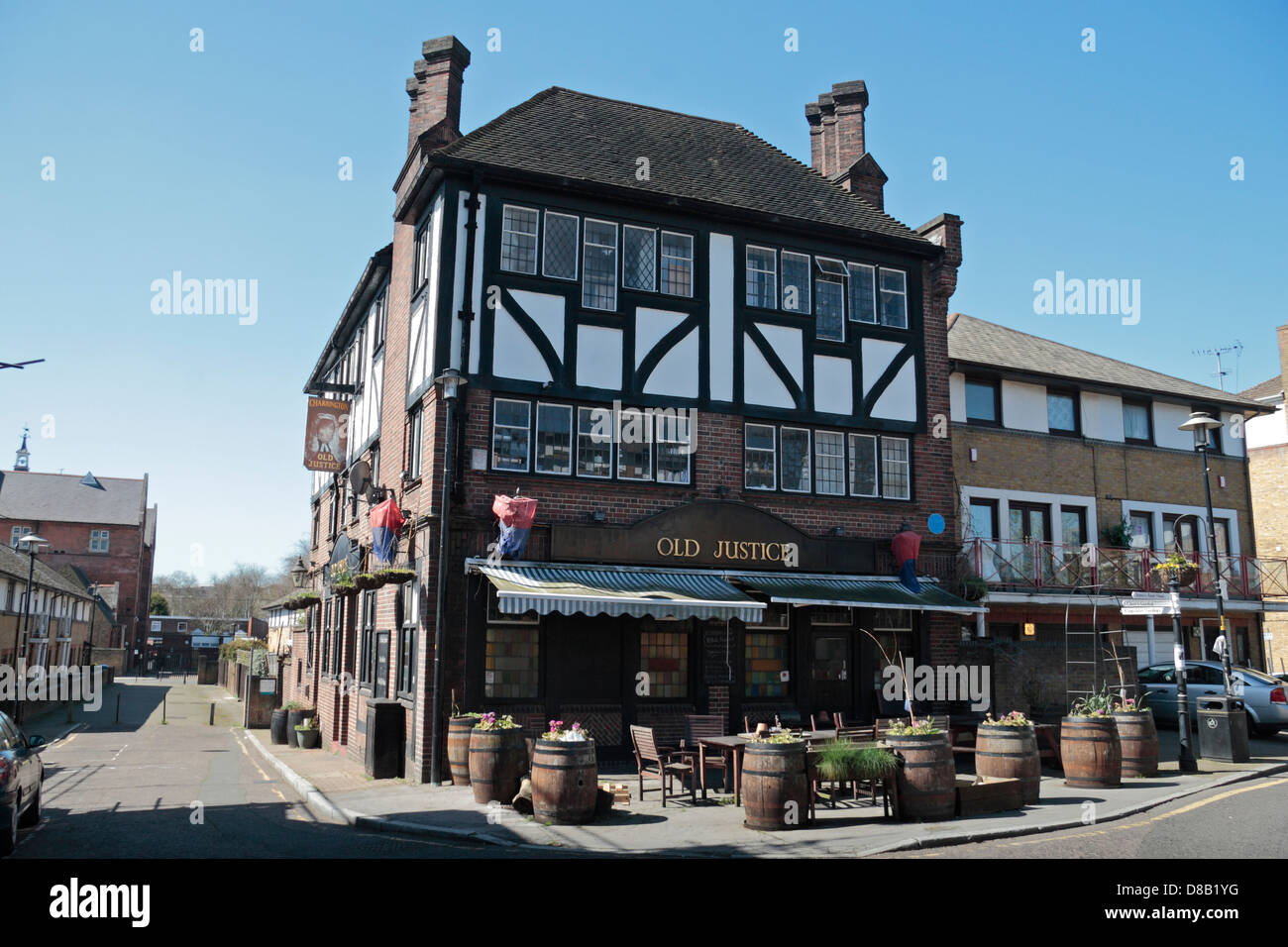 The Old Justice public house, Bermondsey Wall East, Rotherhithe, London, SE16, UK. Stock Photo