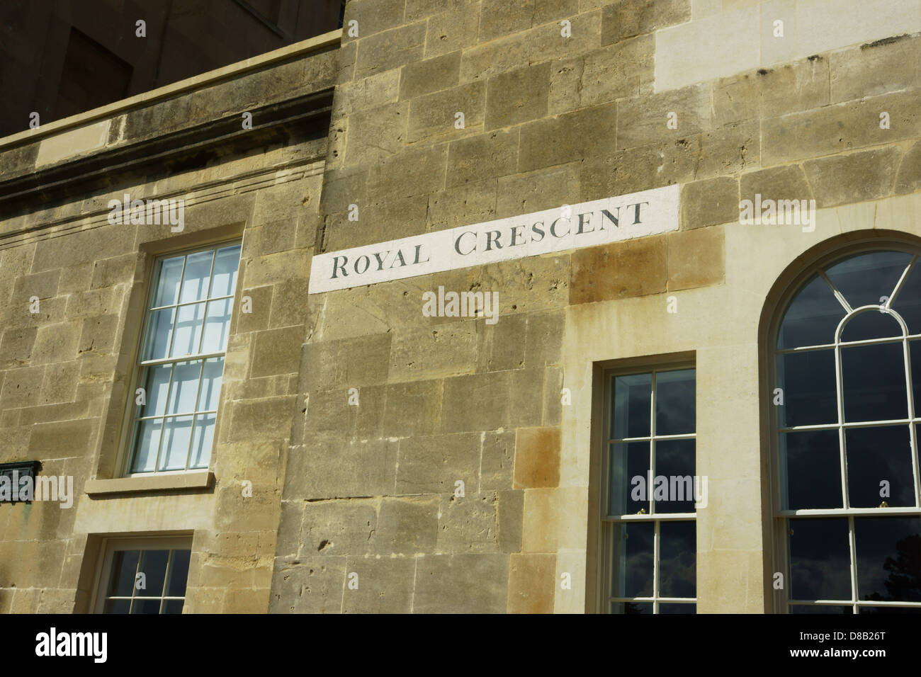 Royal Crescent street name, Baath Stock Photo