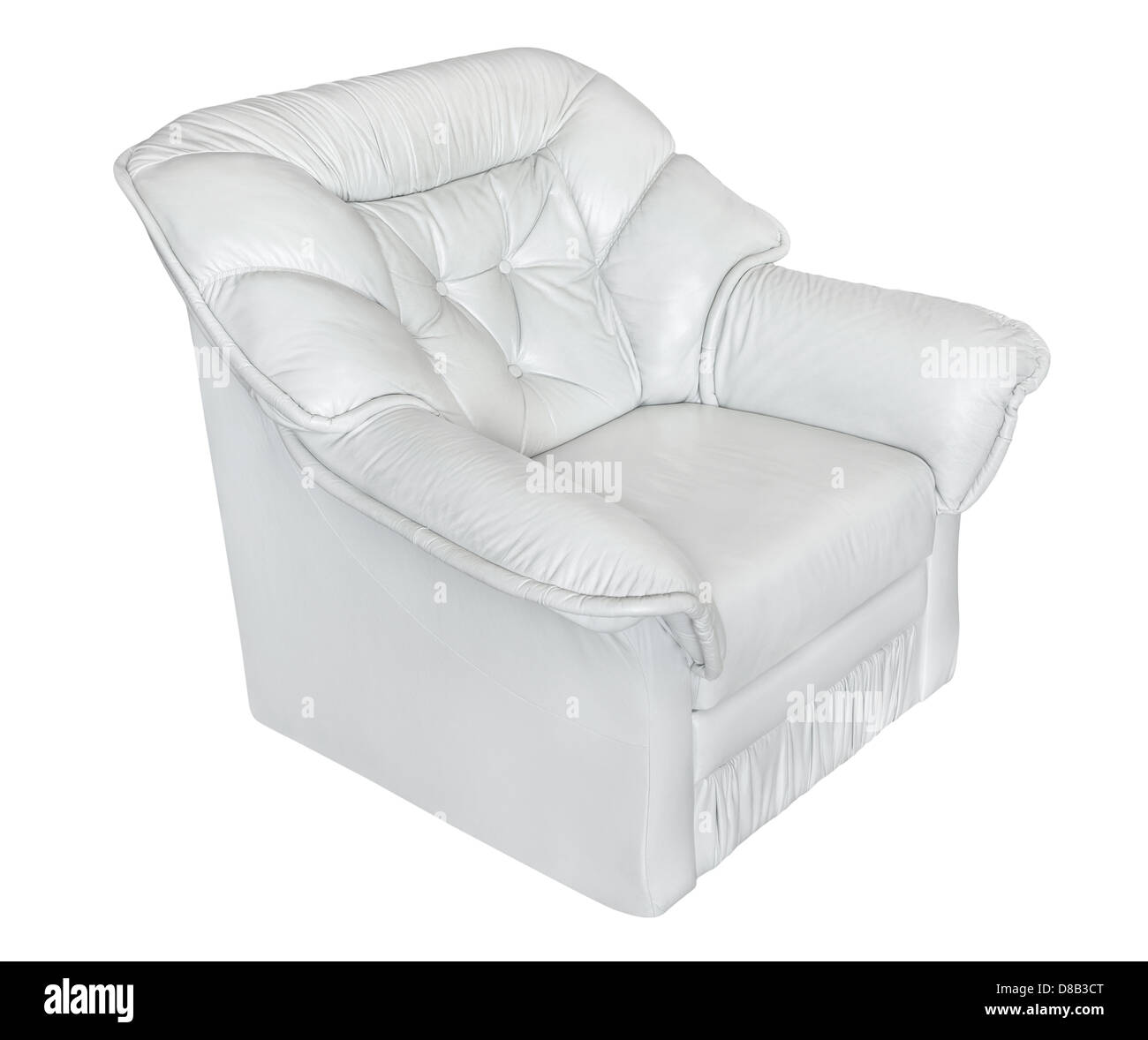 armchair leather white on white background Stock Photo