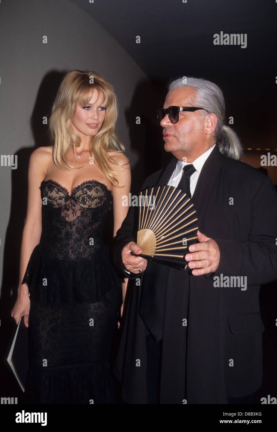 KARL LAGERFELD with Claudia Schiffer at the 14th annual CFDA awards 1995.30304.(Credit Image: © Sonia Moskowitz/Globe Photos/ZUMAPRESS.com) Stock Photo