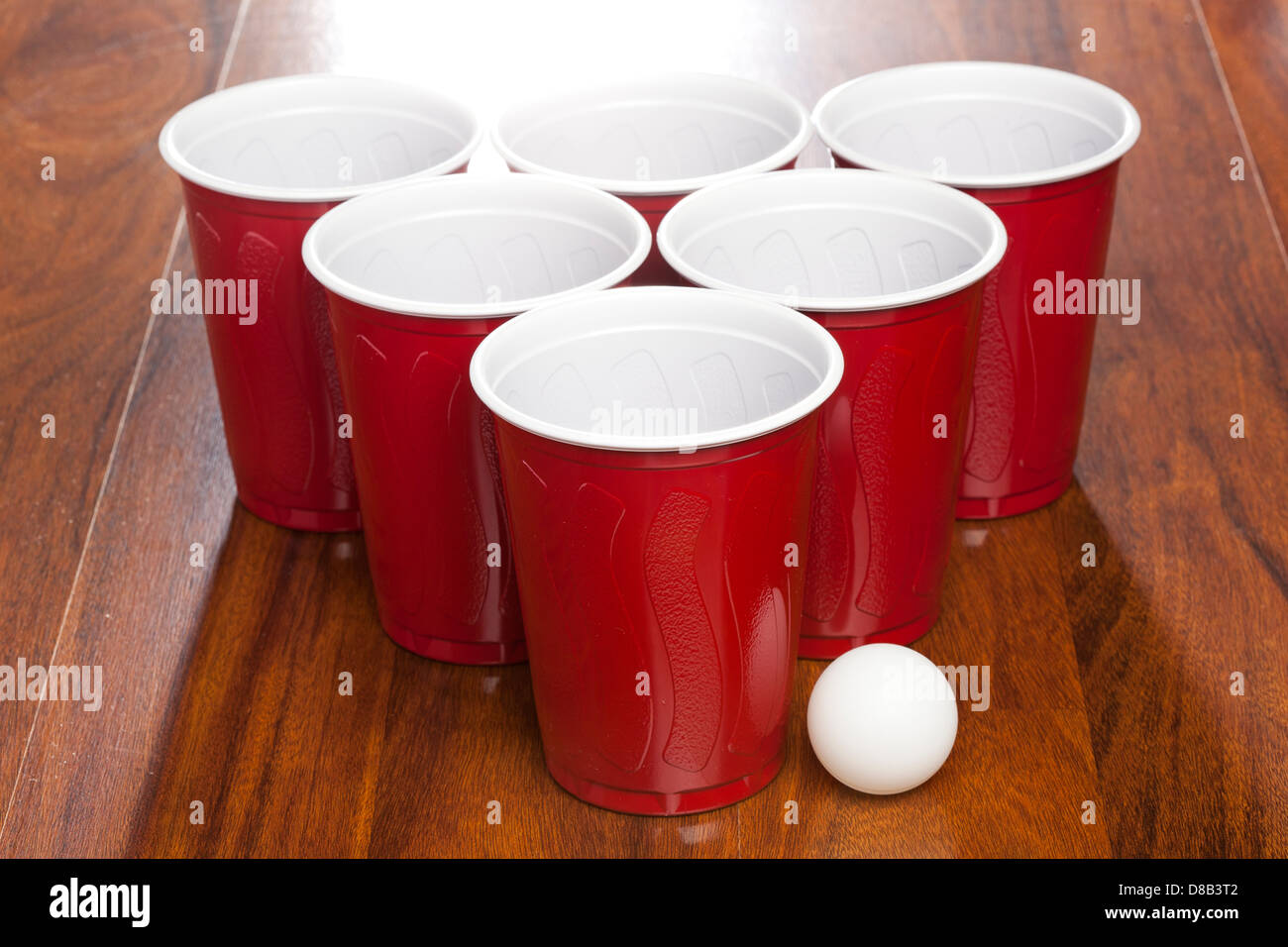 Red Beer Pong Cups ready to play a game Stock Photo Alamy