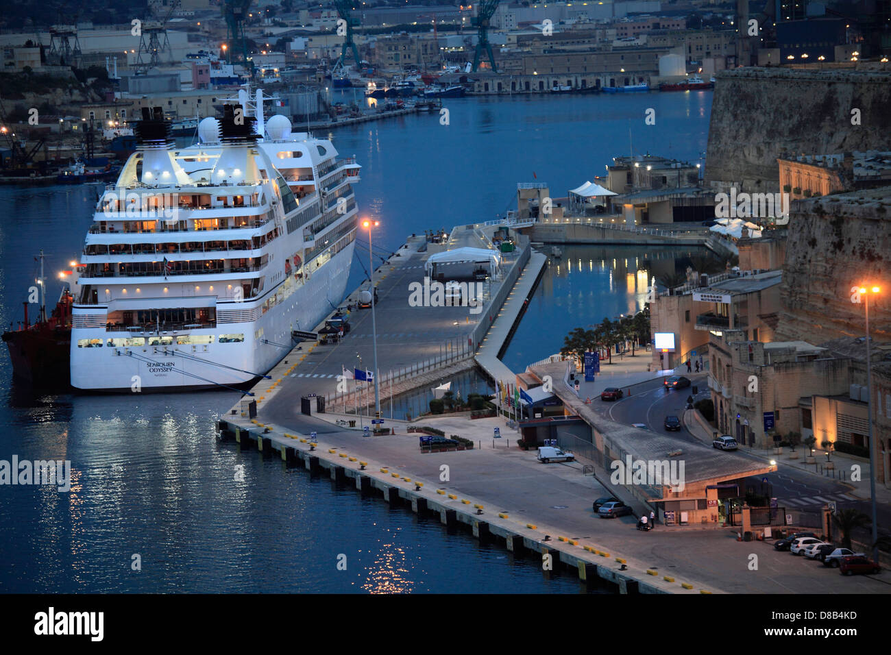 Malta, Valletta, Grand Harbour, Cruise Liner Terminal, Stock Photo