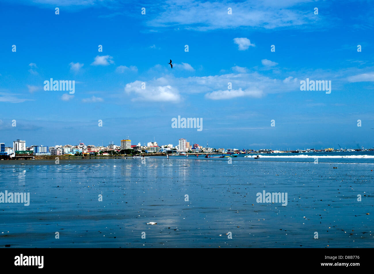 Murcielago beach in Manta Stock Photo