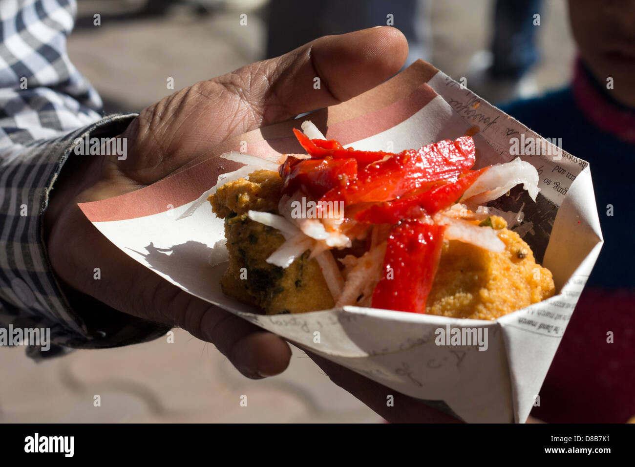 India, Punjap, Amritsar, fresh street snack close up Stock Photo