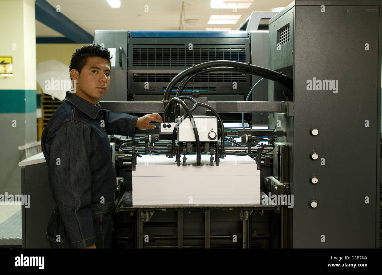 Industrial operator training in a printing facility in Quito Stock