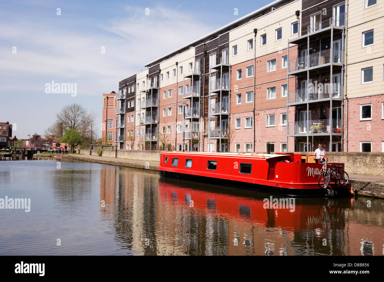 Canal side apartments Stock Photo Alamy