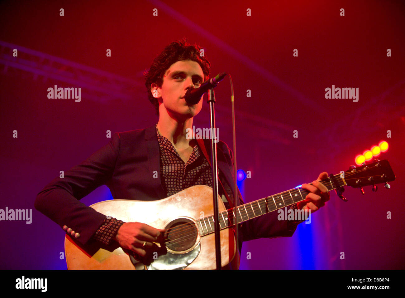 Charlie Fink of Noah and the Whale performing at Hay Festival Hay-on-Wye Powys Wales UK. Credit: Jeff Morgan/Alamy Live News Stock Photo