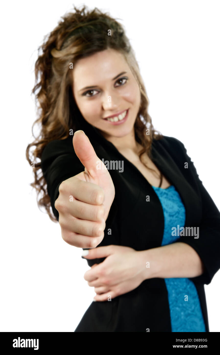 Young woman with positive attitude Stock Photo